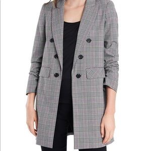 1.Slate Plaid Blazer Coat